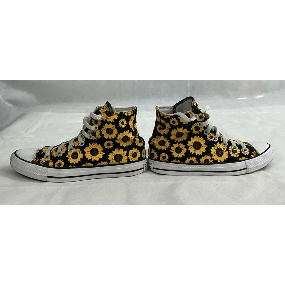 Converse Chuck Taylor All Star High Top Sunflower Sneakers Sz 7.5 Boho Festival